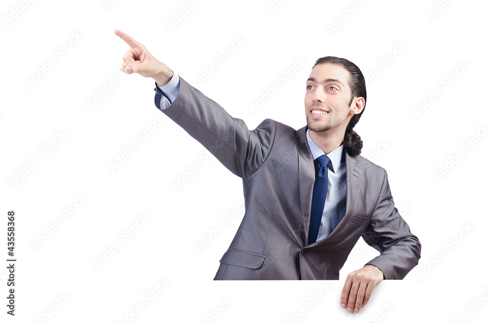 Businessman with blank message