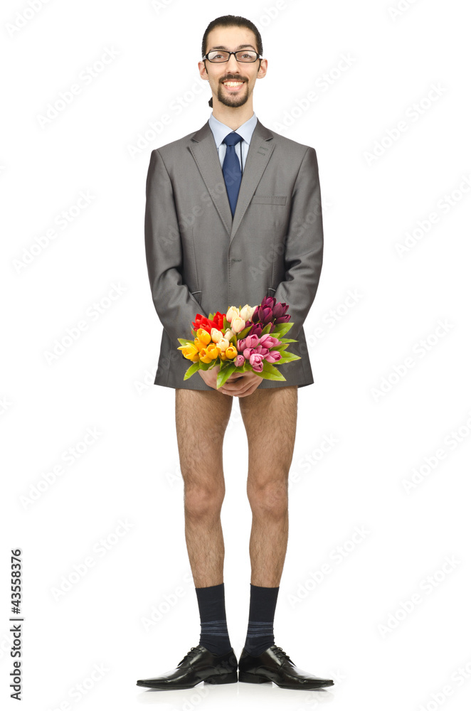 Half naked businessman on white Half naked businessman on white
