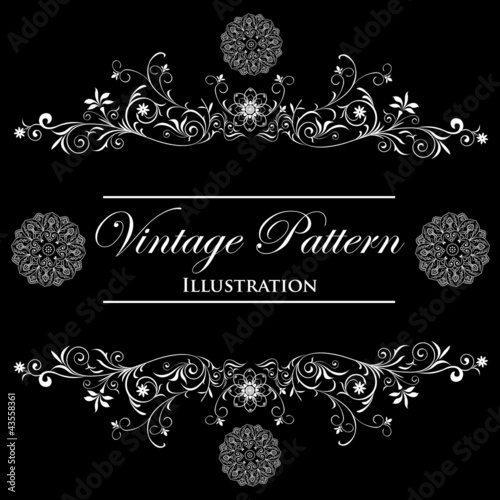 White vector frame on a black background