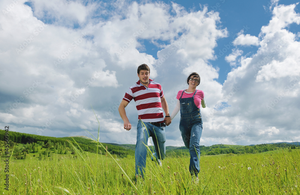 romantic young couple in love together outdoor romantic young couple in love together outdoor