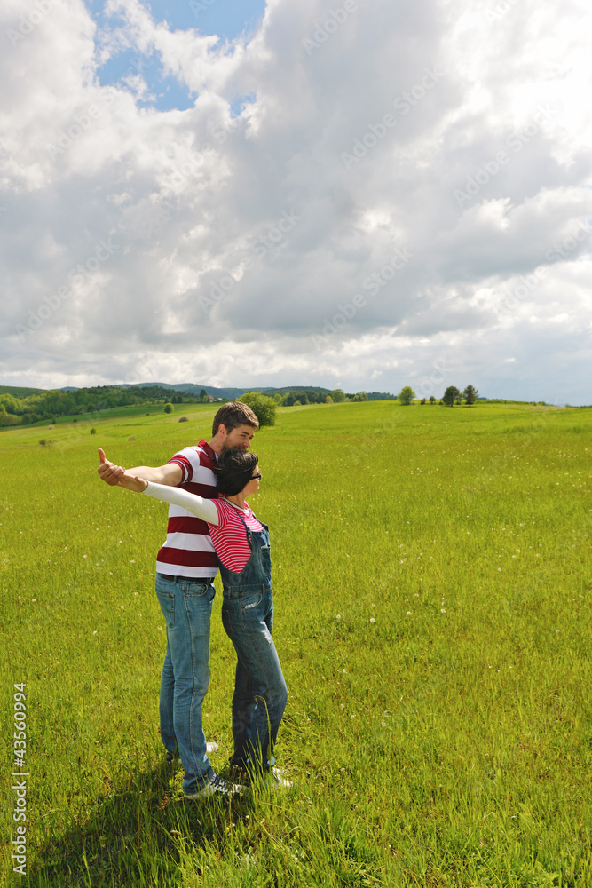 romantic young couple in love together outdoor romantic young couple in love together outdoor