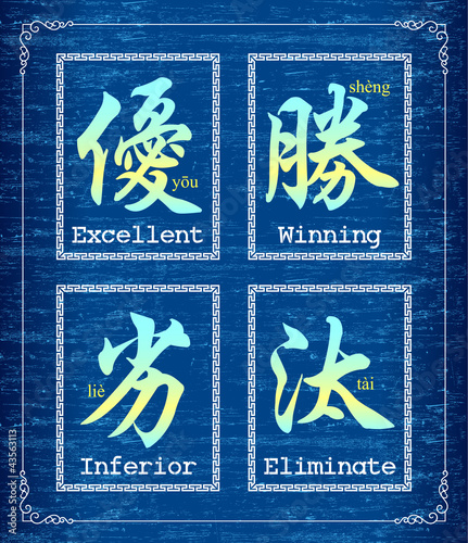 Chinese character symbol about Competition