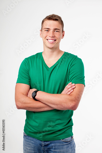 Young man in casual wear isolated