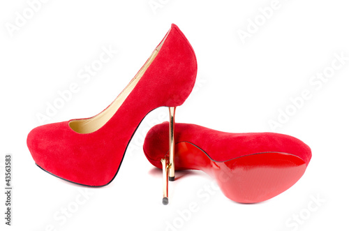 red female shoes