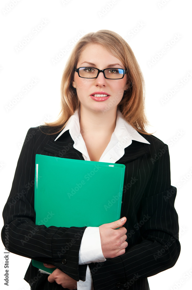 young business woman with folder young business woman with folder