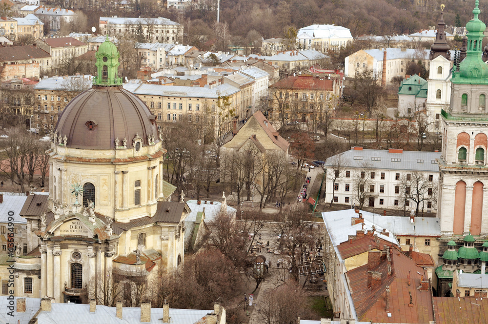 Dominican cathedral in Lviv, Ukraine - Stock Image
