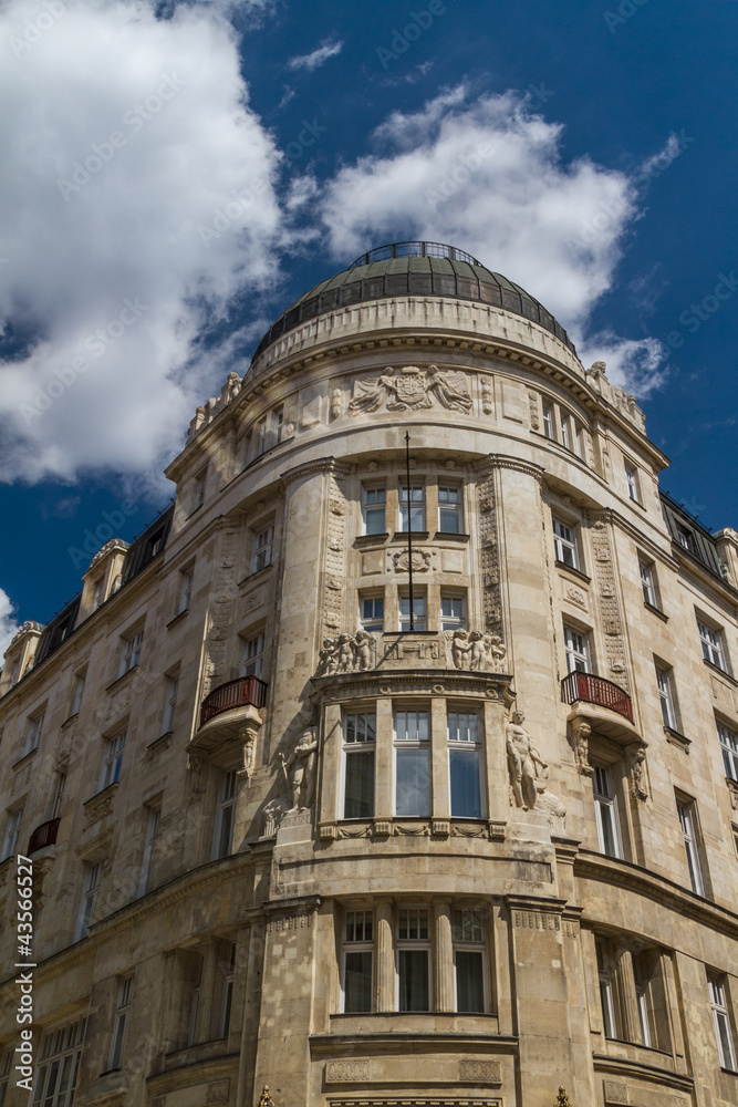 typical buildings 19th-century in Buda Castle district of Budape