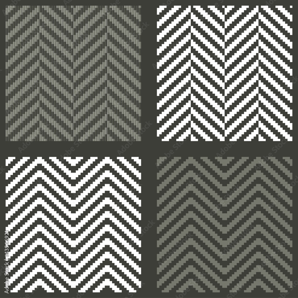 4 seamless swatches with lambdoidal herringbone patterns