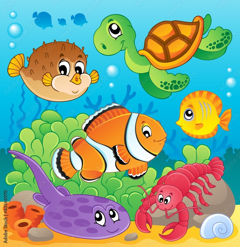 Naklejka premium Image with undersea theme 6