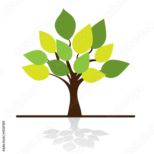 card with stylized tree and text, vectori image