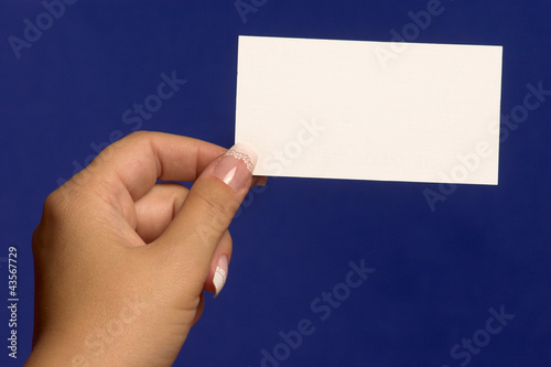 Quadro em tela Empty visiting-card in palm