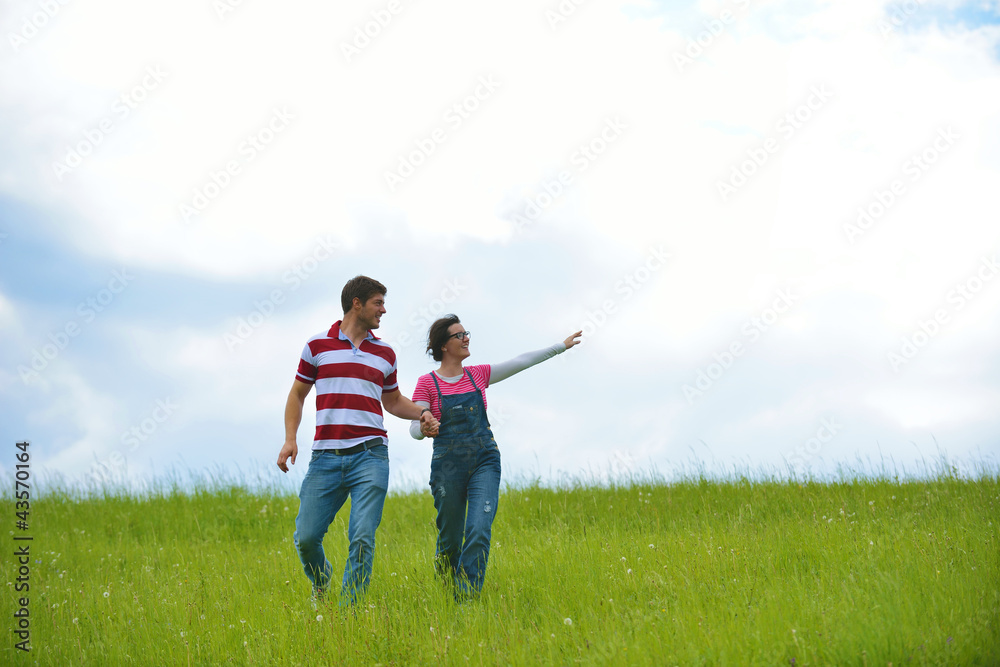romantic young couple in love together outdoor romantic young couple in love together outdoor