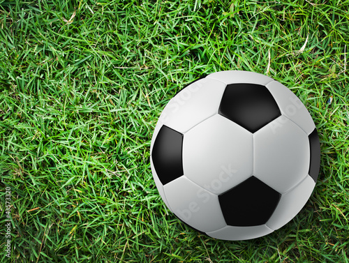 Soccer ball on grass floor