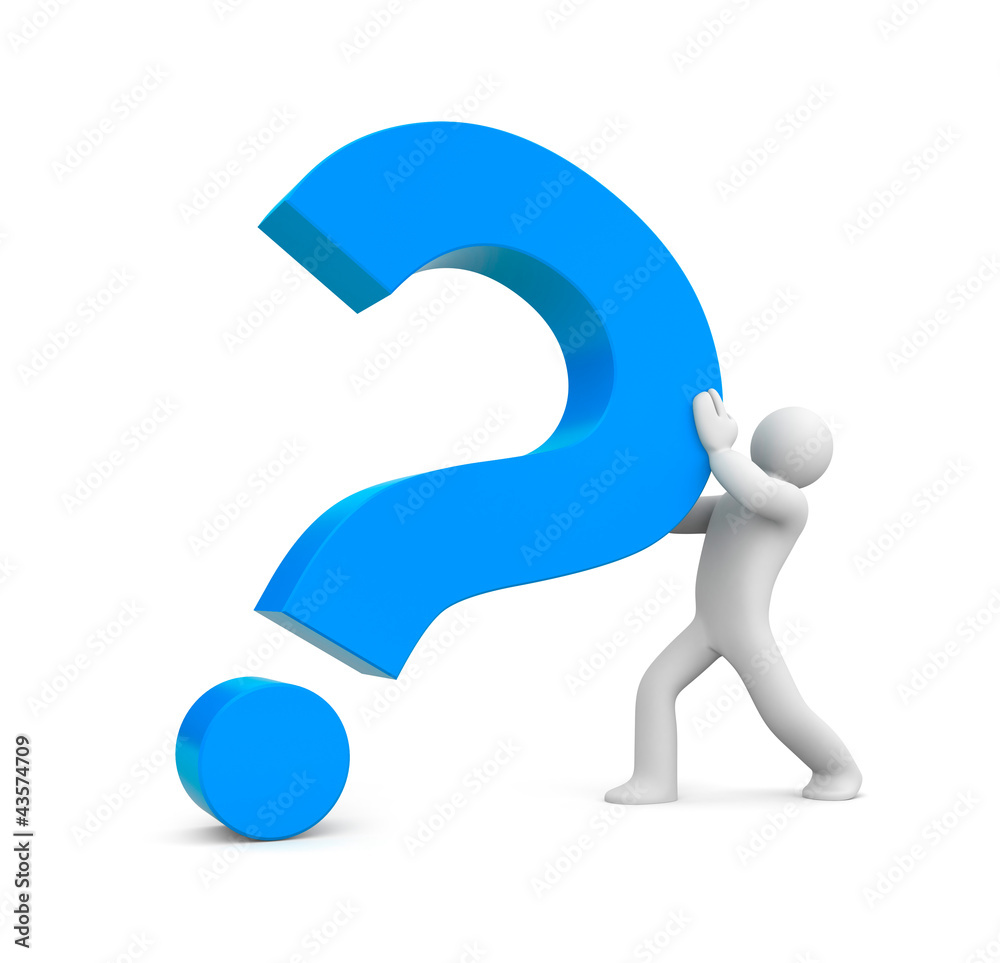 3d person with red question mark 3d person with red question mark