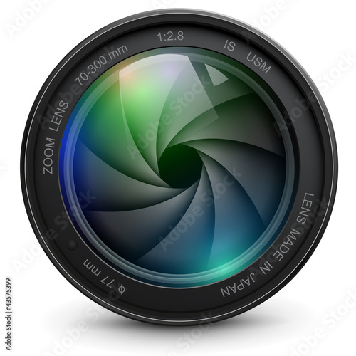 Camera photo lens with shutter.