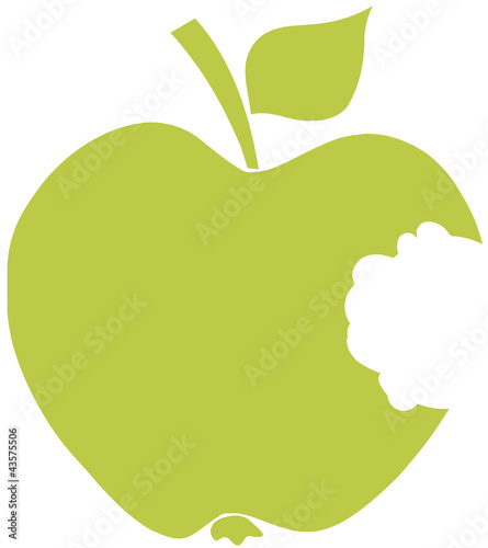 Bitten Apple Green Silhouette