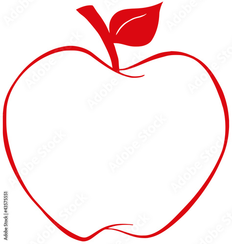 Apple With Red Outline