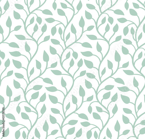 Seamless light blue leaf pattern. Vector illustration