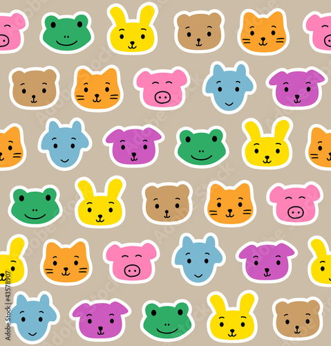 Fototapeta Naklejka Na Ścianę i Meble -  Cute animal cubs pattern