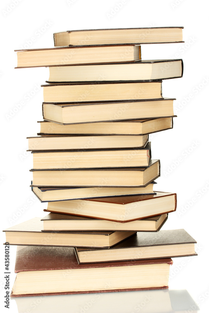 tower of books isolated on white background tower of books isolated on white background