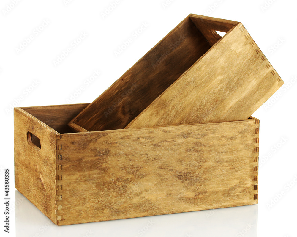 empty wooden crates isolated on white empty wooden crates isolated on white