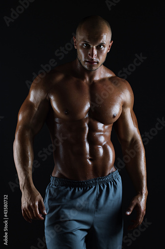 Muscular male bodybuilder