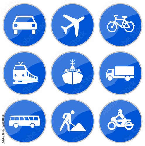 Verkehrsschilder blau