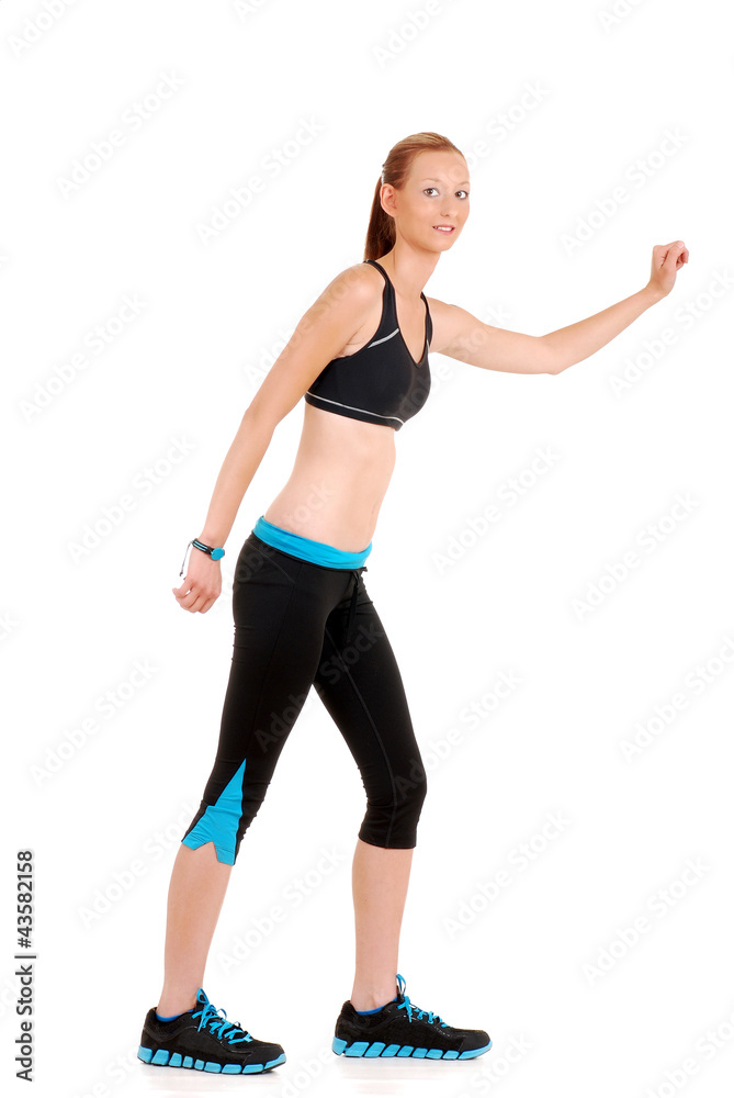 woman wearing black blue zumba fitness outfit woman wearing black blue zumba fitness outfit
