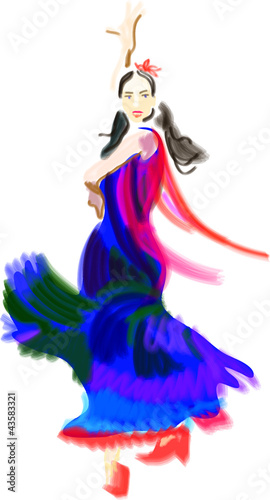 woman dancer - quick "vector" brushes sketch
