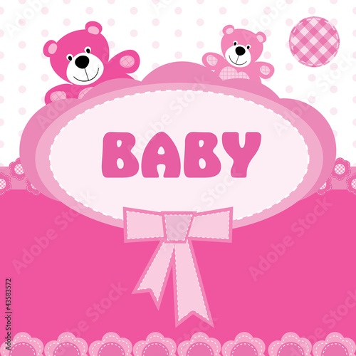 Greeting card with the birth of a baby girl