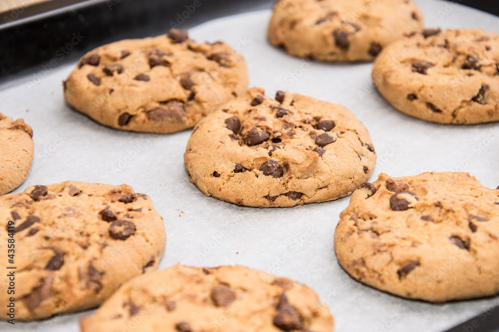Fresh homemade Cookies on a griddle Fresh homemade Cookies on a griddle