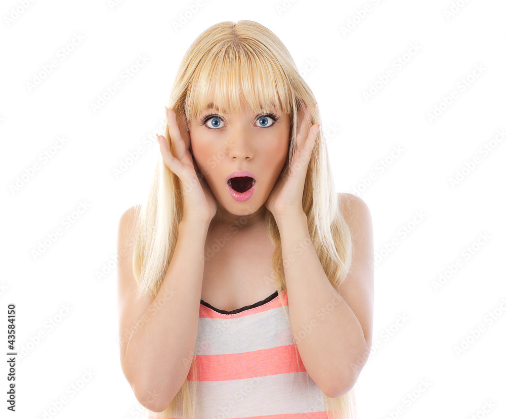 Fototapeta premium Woman looking surprise