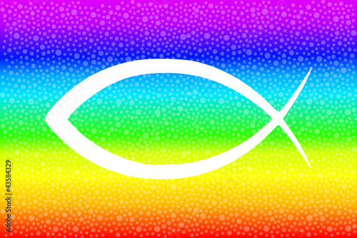 Ichthys Regenbogen Hintergrund, gemustert