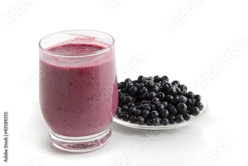 blueberries and cocktail with joghurt