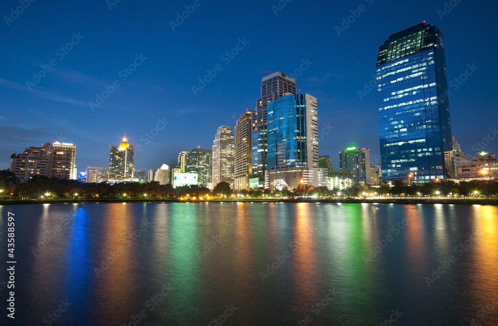 cityscape on reflex in thailand