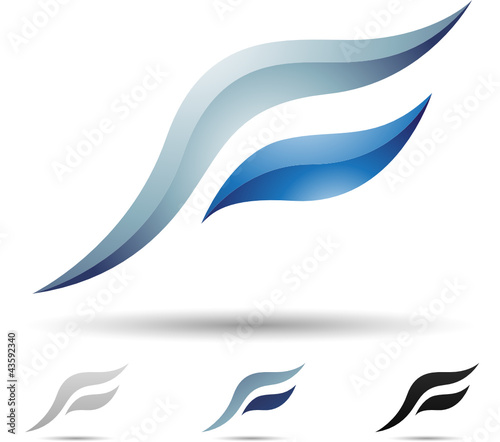 Vector illustration of abstract icons of letter F - Set 6