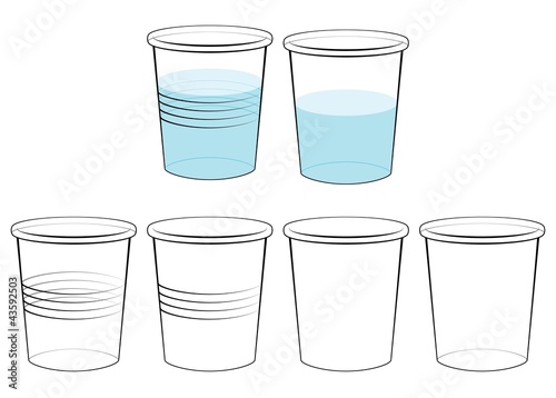 Transparent and opaque plastic glasses