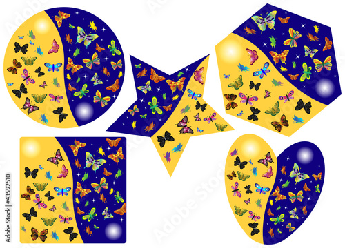butterflies in different shapes.