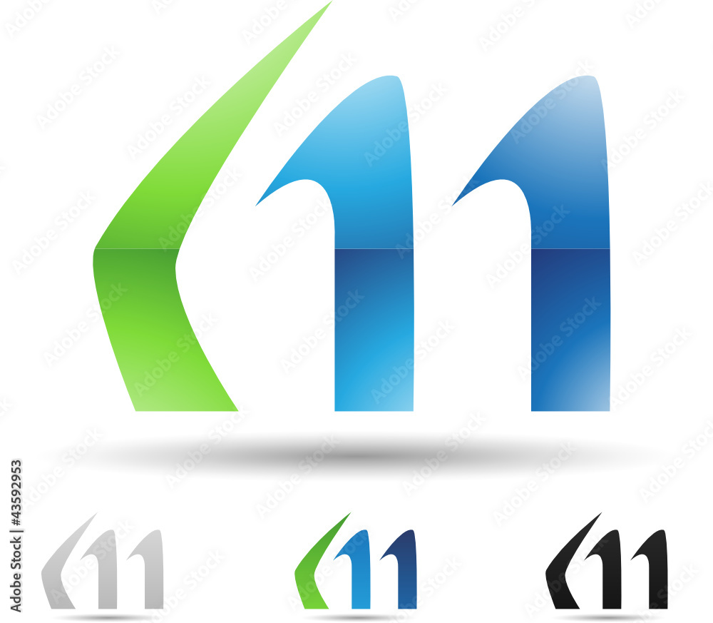 Vector illustration of abstract icons of letter M - Set 6 Vector illustration of abstract icons of letter M - Set 6