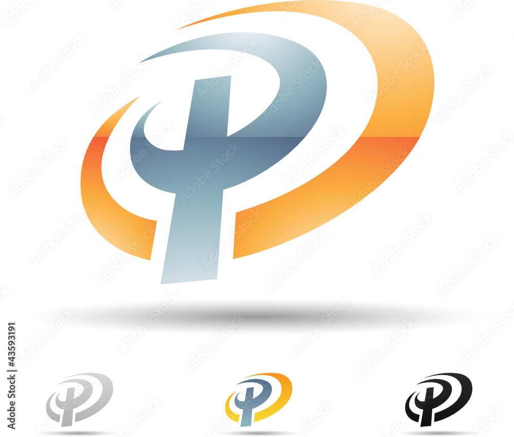 Vector illustration of abstract icons of letter P - Set 5 Vector illustration of abstract icons of letter P - Set 5
