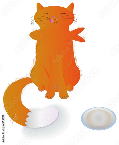 red happy cat