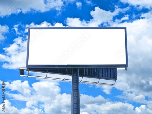 Huge empty billboard against blue sky