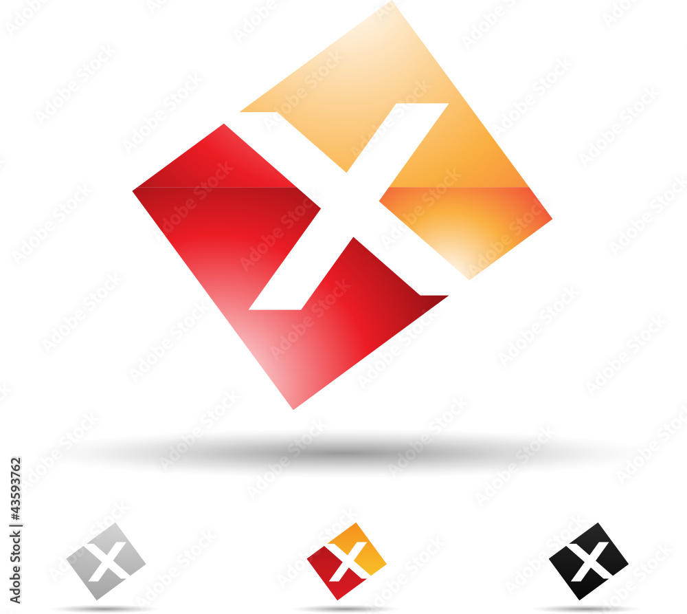 Obraz premium Vector illustration of abstract icons of letter X - Set 9