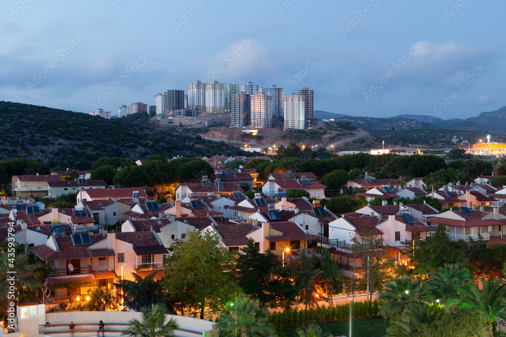 Obraz premium panoramic view to modern buildings under construction
