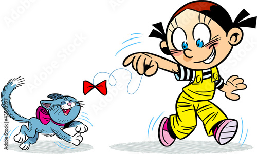 Girl with a cat