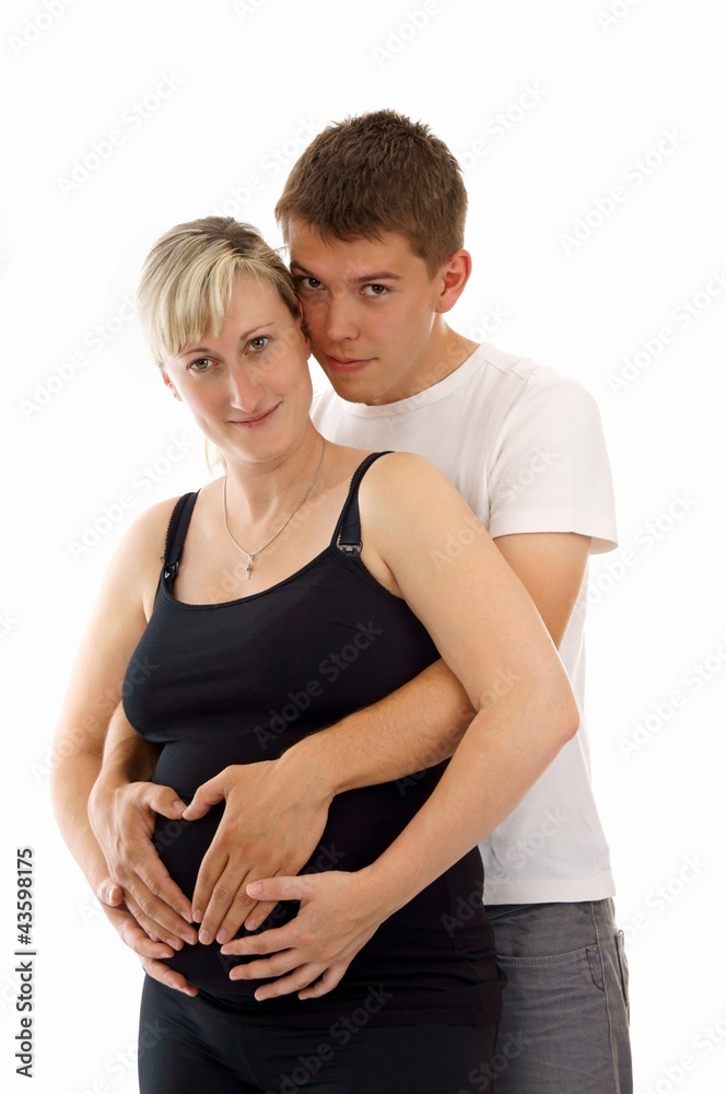 pregnant woman with her man