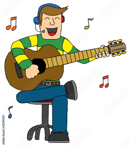 Man Singing with Guitar