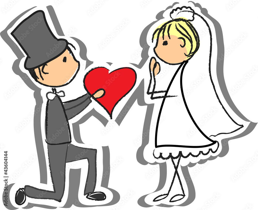 Свадебные фотографии, жених и невеста в любви, вектор