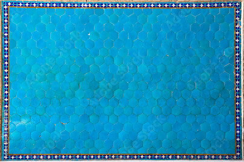 Textured ancient blue tiles