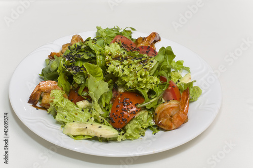 appetizer of shrimp and avocado fruits